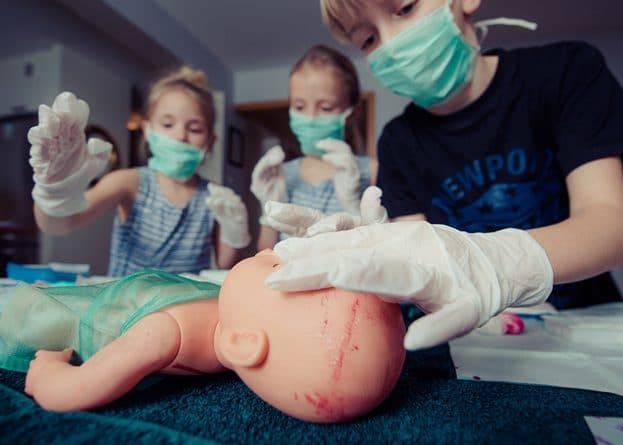 Kids With Baby Dummy Online CPR Certification