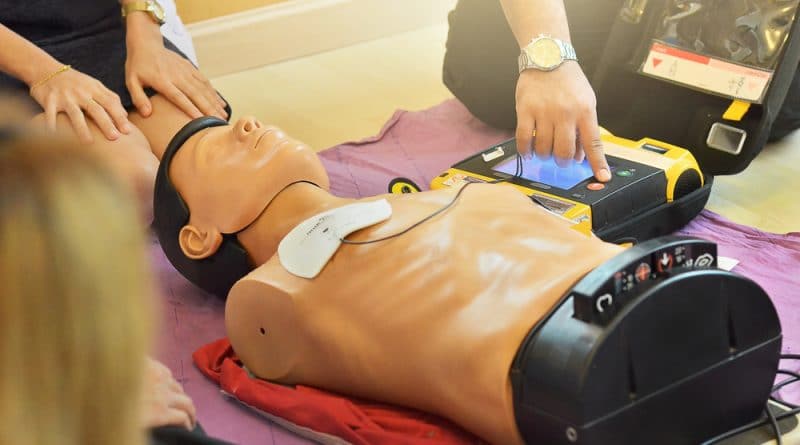 Dummy With Defibrillator Online CPR Certification
