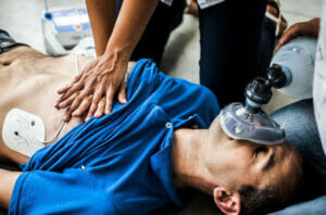 Automatic Defibrillators being used on a patient Online CPR Certification