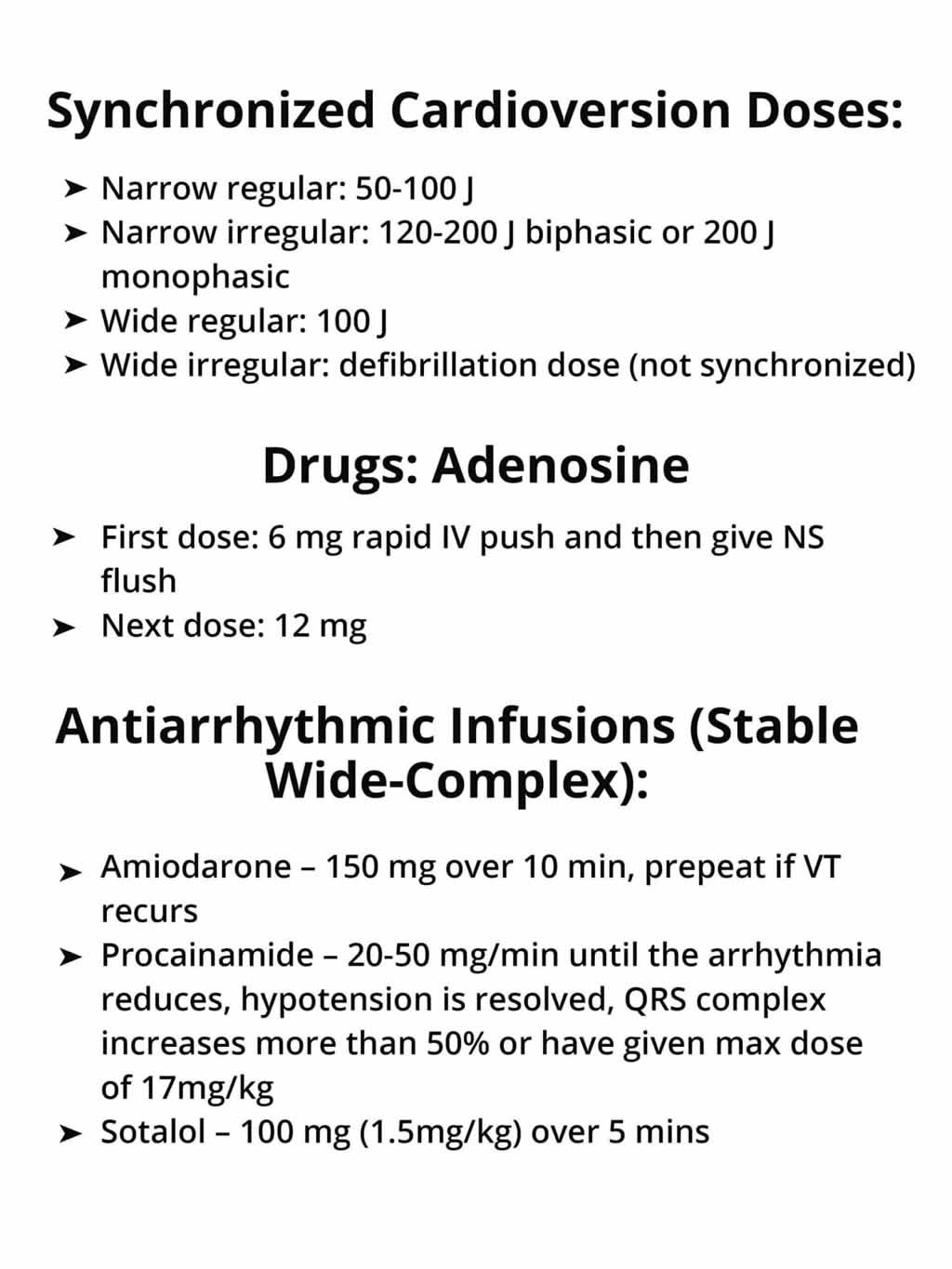 Synchronized Cardioversion Doses